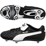 Puma King Pro Soft Ground Football Boots - Black/White/Gold - Kids - UK Size 4 Junior