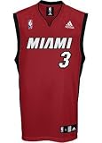 Dwyane Wade Youth Jersey: adidas Red Replica #3 Miami Heat Jersey - Small (8)