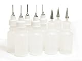 Beachcombers! Henna Temporary Tattoo Body Art Applicator Bottle Set 5 Moroccan Blunt Needle Style & 3 Metal Tip Style