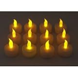 12 Battery Operated AMBER LED Tealight Candles Flameless Heatless No Heat Candle Flickering Wickless Led Long Lasing... by 