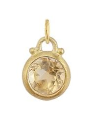 November Citrine Charm in 24 Karat Gold Vermeil