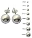 Silver stud earrings - ball size 7MM - hand