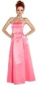 50's Strapless Satin Long Gown Bridesmaid Prom Dress Holiday Formal Junior Plus Size