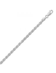 MMA Silver - 18 inch 3mm Diamond Cut Rope Chain Necklace