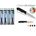 LOT 4 COUTEAUX CERAMIQUE ECOLOGIQUE LAME 7,5 cm MANCHES assortis - Tutti Cuisine