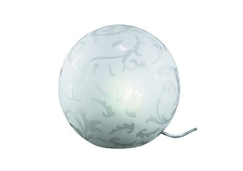 Trio-Leuchten 572920100 ES-Tischleuchte inkl: 1xE14 9W Spirale D: 25cm Glas wei&szlig; gemustert