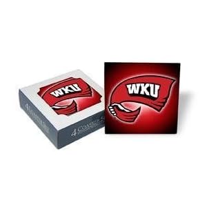 Set of 4 Ceramic Coasters (4x4) WKU Coaster Set 0 Beverage Drinkware by 