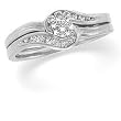 14K White Gold Diamond Wedding Set - 0.35 Ct.
