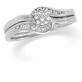 14K White Gold Diamond Wedding Set - 0.35 Ct.