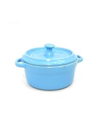Kitchen: Mini Blue Stoneware Lidded Crock One Piece with Lid - Midwest-CBK