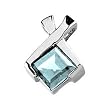 14K White Gold Aquamarine Pendant