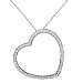 5/8 Carat Diamond, 14k White Gold, Floating Heart Pendant with Chain