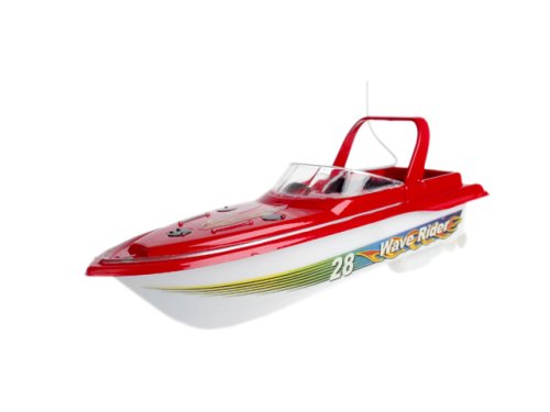 Childrens Toyshop  Toys : Remote Control (RC) mini speed boat with dual propellers. Red