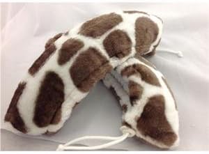 Fuzzy Ultra Plush Ice Skate Blade Covers (Giraffe, Adult (Fits 2-11))