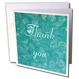 CherylsArt Thank You - Aqua Swirls Thank You - Greeting Cards-12 Greeting Cards with envelopes