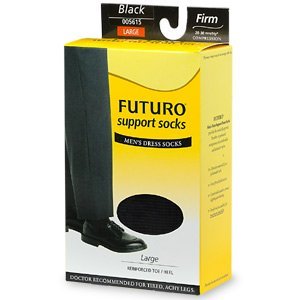 Futuro Support Socks Men's Firm Dress Socks, Brown, Medium