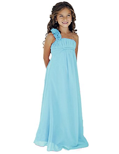 Fashion Plaza Girl's Chiffon Sheath/Column One Shoulder Bridesmaid Dress K0092