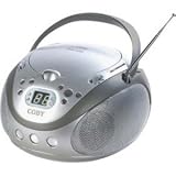 Coby CX-CD241 Portable CD Player with AM/FM Stereo Tuner, Silver