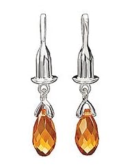 Authentic Chamilia Earring Bead Drop Briolette Orange Swarovski - Soho Collection 1320-0004