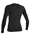 O'Neill UV Sun Protection Womens Basic Skins Long Sleeve Crew Sun Shirt Rash Guard, Black, X-Small