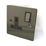 BLACK NICKLE 1 GANG 13A SWITCHED PLUG SOCKET OUTLET