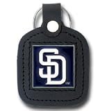 San Diego Padres Square Leather Key Chain - MLB Baseball Fan Shop Sports Team Merchandise