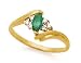 14K YELLOW GOLD EMERALD DIAMOND RING E/0.32 CTW, D/0.05 CTW