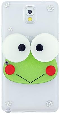 iPremium Case® 3D Series - Cute 3D Keroppi w/ Mirror Samsung Galaxy Note 3 Note III N9000 N9005 Case - Bling Bling Rhinestones - Handmade DIY - Perfect Gift (Package includes Extra Crystals and Screen Protector