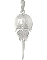 925 Solid Sterling Silver Nautical Necklace Charm Pendant, Horseshoe Crab Moveable Ta