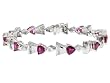 14K White Gold Ruby and Diamond Bracelet