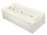 KOHLER K-1257-HL-0 Mariposa 6-Foot Whirlpool, White