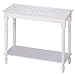 Carved Top Distressed WHITE Chic Shabby Wood Sofa console Entry Hall Table shelf