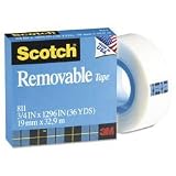 3M Scotch(R) Removable Magic&trade; 811 Tape, 1in. Core, 3/4in. x 1296in.