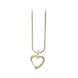 3 Diamond Heart Pendant 0.15 ct. in 14K Yellow Gold with Chain - 18''