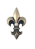Large Brass Fleur De Lis Doorbell in Pewter Finish