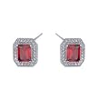 Sterling Silver Fashion Earrings with Red CZ