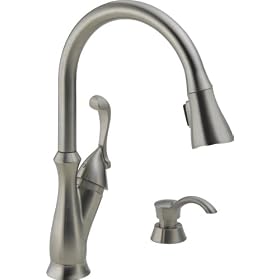 Buy Delta 19950-SSSD-DST Arabella Single Handle Pull-Down Kitchen Faucet with Soap... by Delta now!