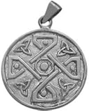 Sterling Silver Celtic 4 Trinity Circle Pendant