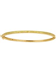 14K Yellow Gold Yellow diamond milgrain bangle