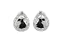 Sterling Silver Black Pear Shaped Cubic Zirconia Earrings by Crislu