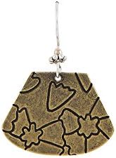 Jody Coyote Botanica Brass and Floral Rounded Trapezoid Earring with Large Petal Pattern BOT-0116-03