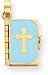 Enamel Charm Lords Prayer Opens Blue Charm, 14K Yellow Gold