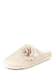 Per Una Chiffon Floral Corsage Mule Slipper