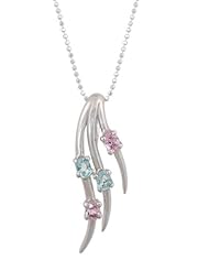 Jewelry Nexus Blue Swarovski Crystal Sterling Silver Pendant