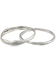 The SAK Two Piece Organic Silver Bangle Bracelet, 2.75"