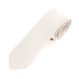 Mens Solid White Skinny Narrow 2" Necktie Neck Tie