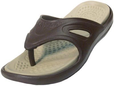 Dawgs Ultra Soft Flip Flops, Men's Sizes 8, 9, 10, 11, 12 and 13 in 2 Colors (13, Dark Brown/Tan)