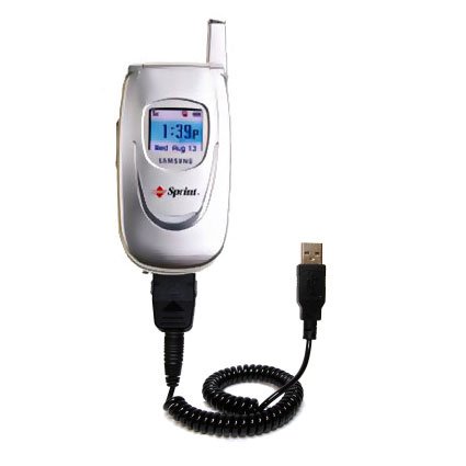 Coiled USB Cable for the Samsung VGA1000 with Power Hot Sync and Charge capabilities - uses Gomadic TipExchange Technology
