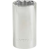 Northern Industrial Socket - 1/2in. Drive, 20mm, 12-Pt., Deep