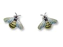 Bee Post Silver & Enamel Earrings